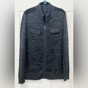 Apt 9 Charcoal Full Zip-Up Sweater Mens Size Large